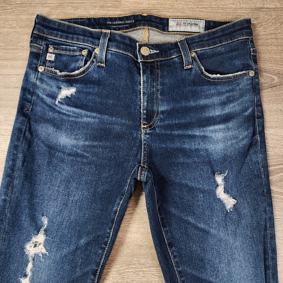 AG Adriano Goldschmied Super Skinny The Legging Ankle Distressed Denim Jean 28 R - Picture 2 of 13